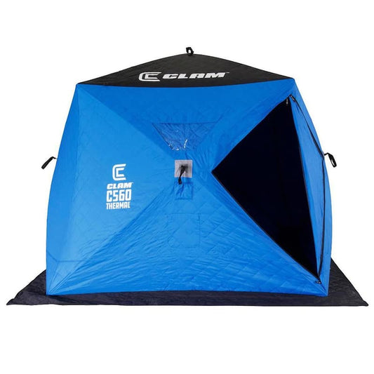 Thermal 90 in. Pop Up Ice Fishing Angler Hub Shelter in Blue