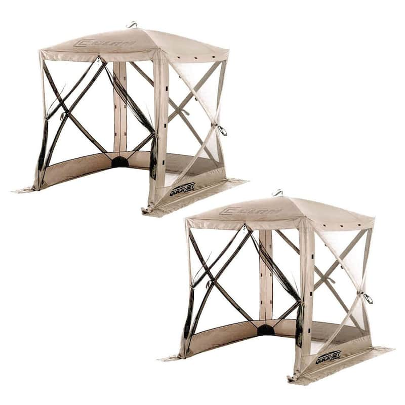 Quick-Set Traveler Tan Portable Outdoor Screened Canopy Shelter (2-Pack)