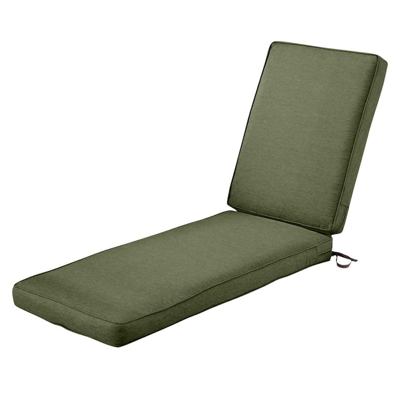 80 in. L x 26 in. W x 3 in. T Montlake Heather Fern Green Outdoor Chaise Lounge Cushion