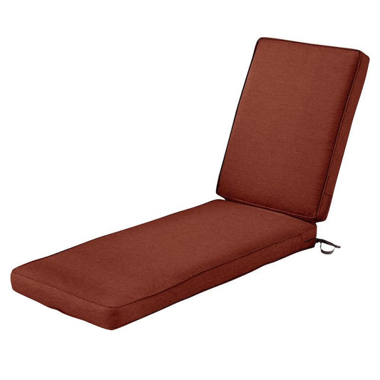 80 in. L x 26 in. W x 3 in. T Montlake Heather Henna Red Outdoor Chaise Lounge Cushion