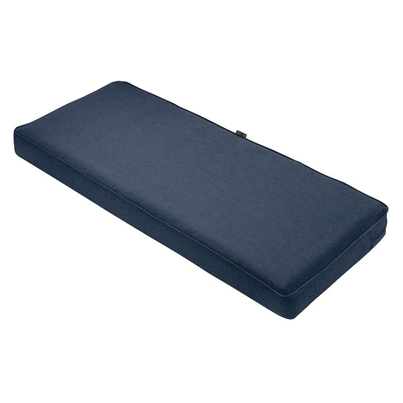 Montlake FadeSafe Heather Indigo 48 in. x 18 in. Outdoor Bench Cushion