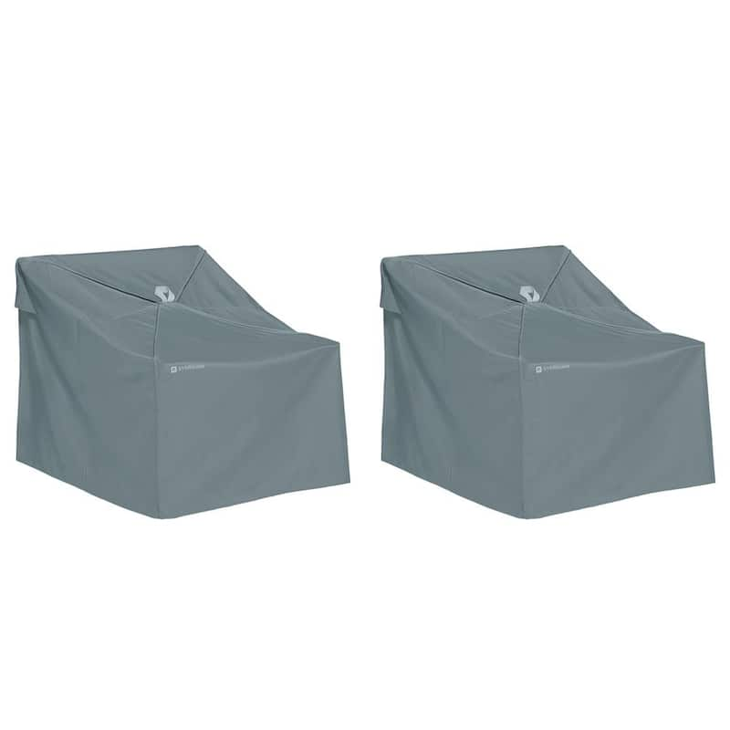 Storigami 35 in. L x 36 in. W x 32 in. H Easy Fold Lounge Chair Cover in Monument Grey 2-Pack