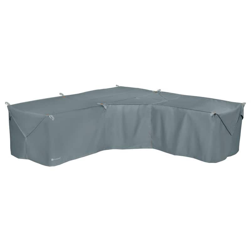 Storigami 100 in. L x 100 in. W x 31 in. H Monument Grey Easy Fold V-Shaped Sectional Cover