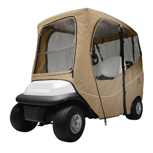 Deluxe Golf Car Enclosure Light Khaki Short Roof