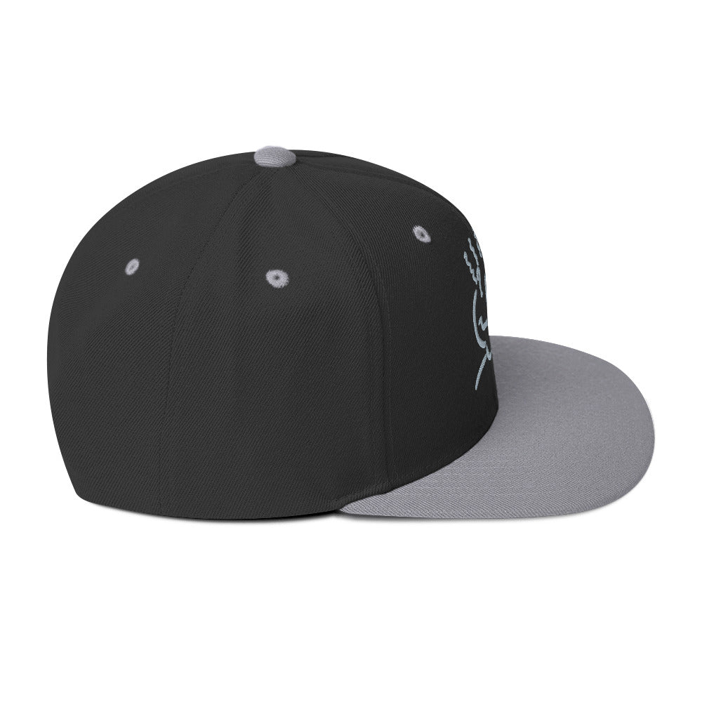 Classic Embroidered Snapback Gray & Black Unisex