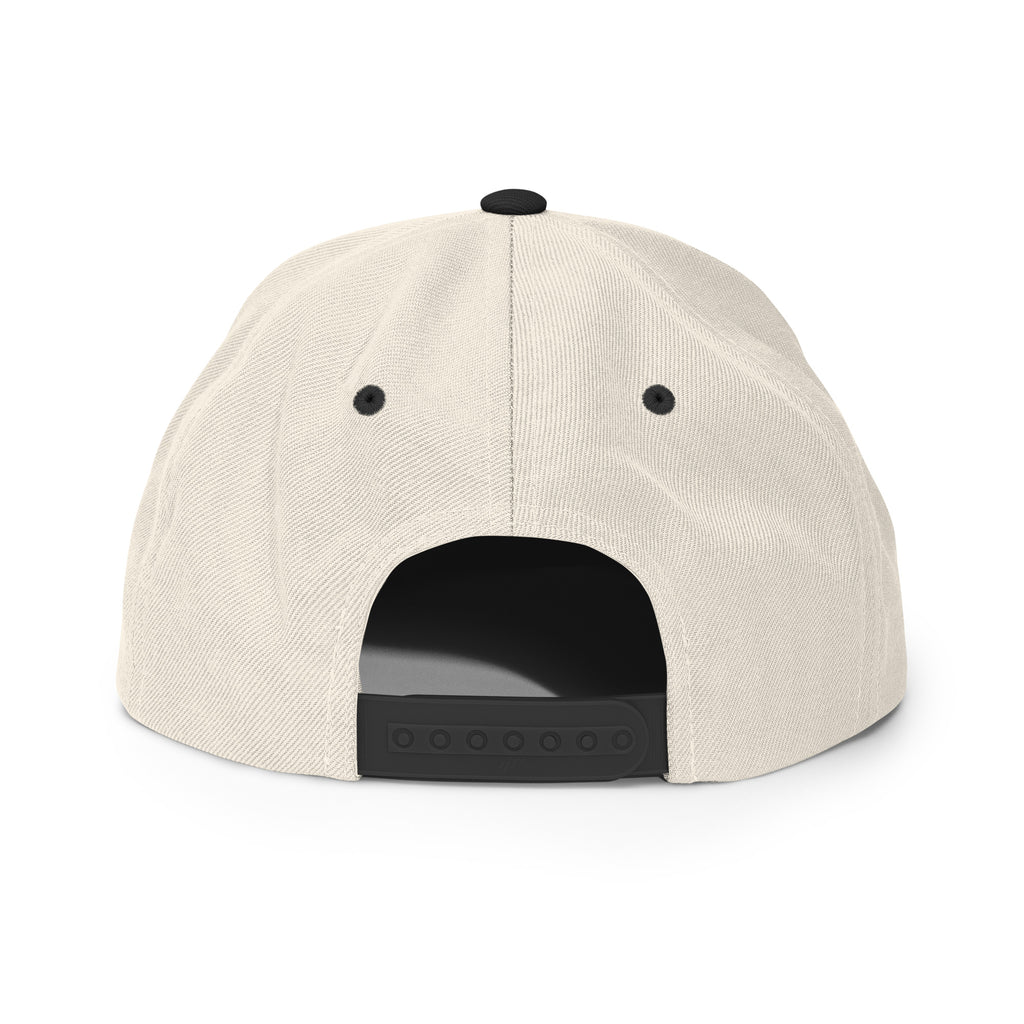 Classic Snapback Embroidered Beige & Black Unisex