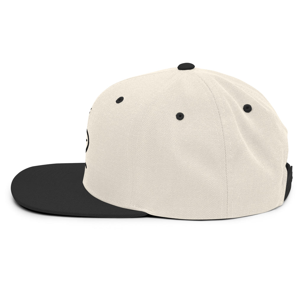 Classic Snapback Embroidered Beige & Black Unisex