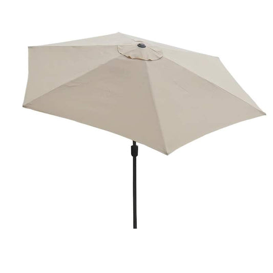 9 ft. Steel Market Outdoor Tilt and Crank Umbrella in Beige