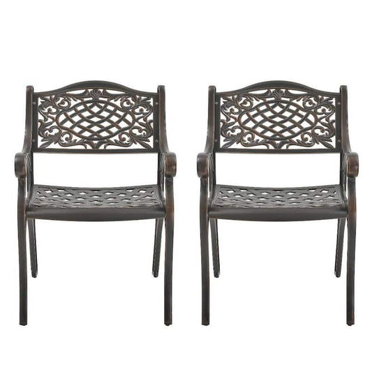 Bronze Outdoor Patio Cast Aluminum Bench Chair