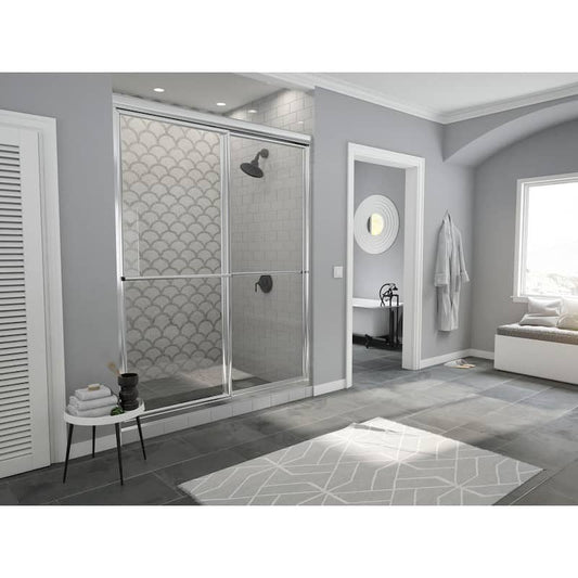 Newport 42 in. to 43.625 in. x 70 in. Framed Sliding Shower Door with Towel Bar in Chrome and Clear Glass