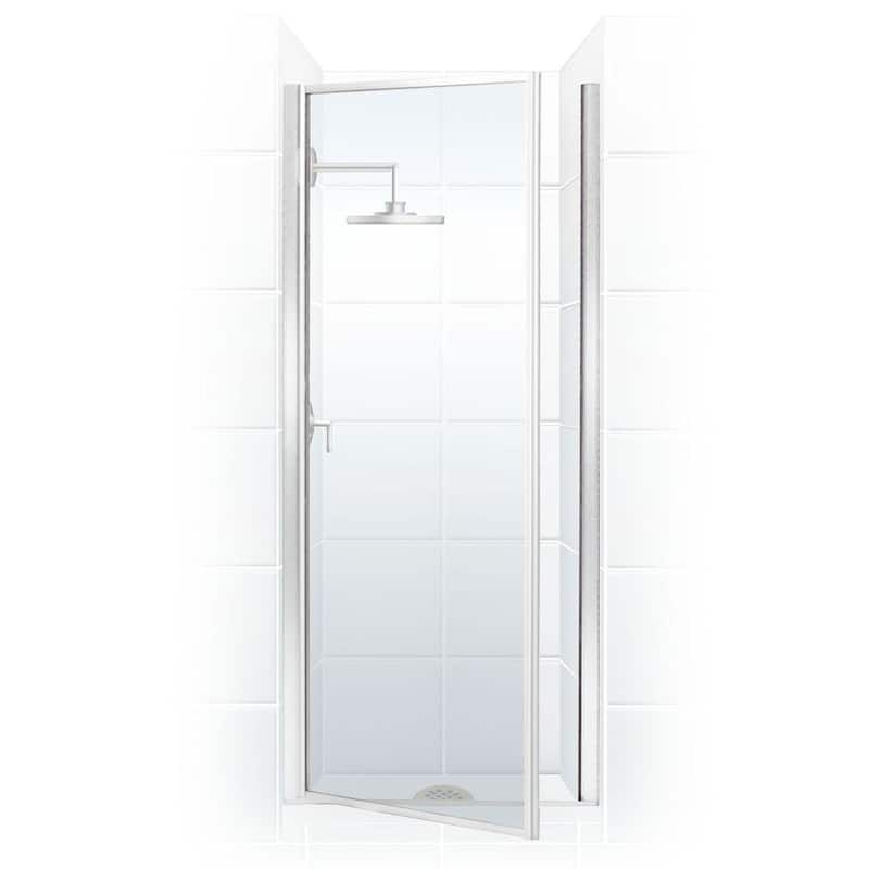 Legend 25.625 in. to 26.625 in. x 69 in. Framed Hinged Shower Door in Chrome with Clear Glass