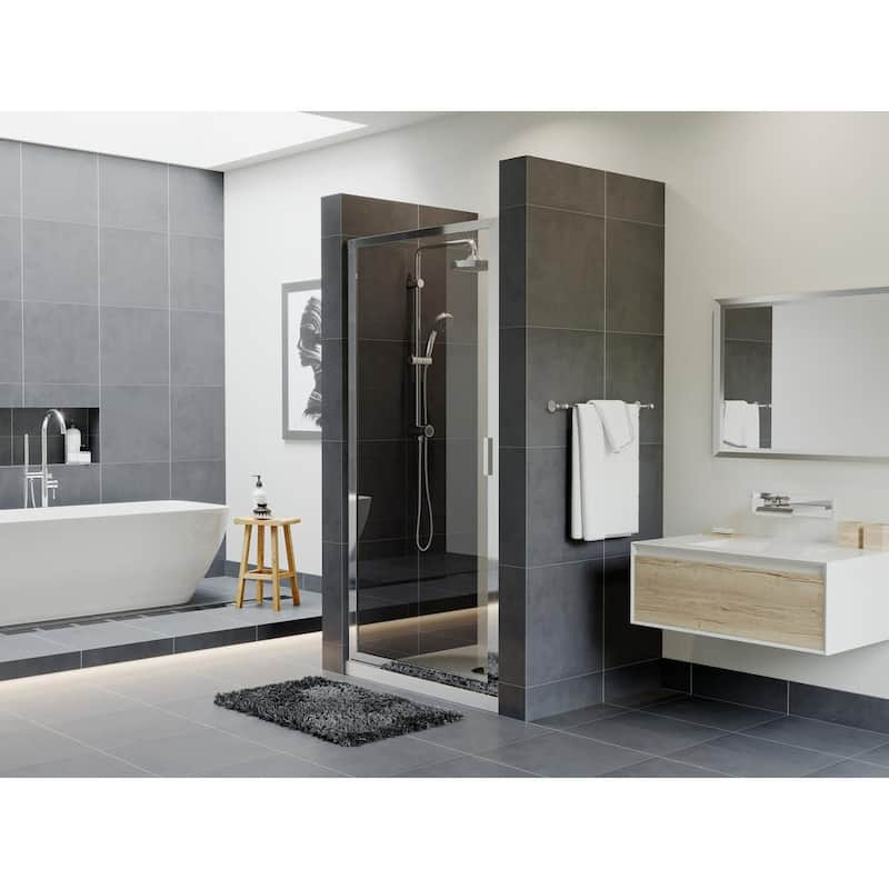 Paragon 23 in. to 23.75 in. x 66 in. Framed Continuous Hinged Shower Door in Chrome with Clear Glass