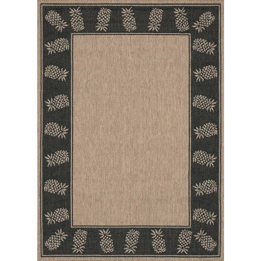 Recife Tropics Cocoa-Black 3 ft. 9 in. x 5 ft. 5 in. Indoor/Outdoor Area Rug