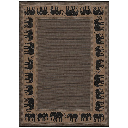 Recife Elephant Cocoa-Black 8 ft. x 11 ft. Indoor/Outdoor Area Rug