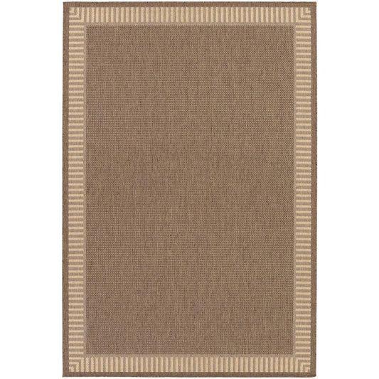 Recife Wicker Stitch Cocoa-Natural 8 ft. x 11 ft. Indoor/Outdoor Area Rug