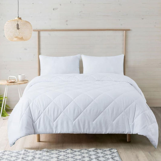 Gingham Embossed White King Down Alternativecomforter