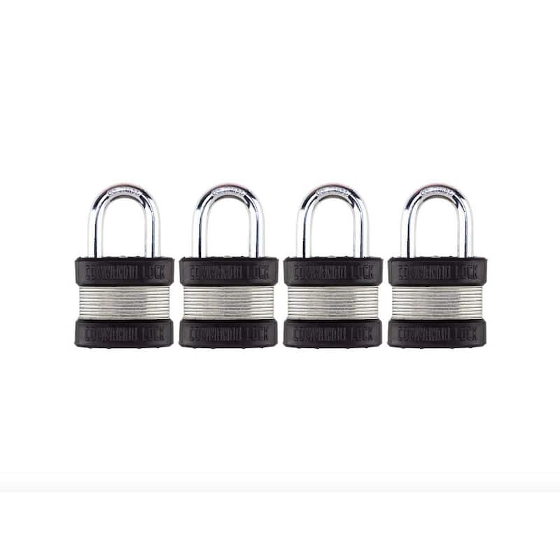 Heavy Duty Steel Keyed 2-Bumper 1-3/4 in. Keyed Padlock W 1-1/8 in. Alloy Shackle High Security Storage Lock (4-Pack)