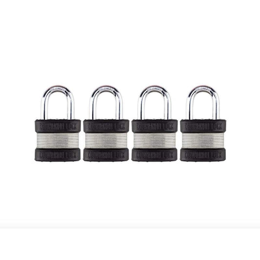 Heavy Duty Steel Keyed 2-Bumper 1-3/4 in. Keyed Padlock W 1-1/8 in. Alloy Shackle High Security Storage Lock (4-Pack)