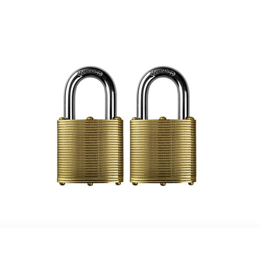 Marine Heavy Duty Brass Rustproof Keyed Padlock 1-3/4 in. W 1-1/8 in. Alloy Shackle Weather Resistant (2-Pack)