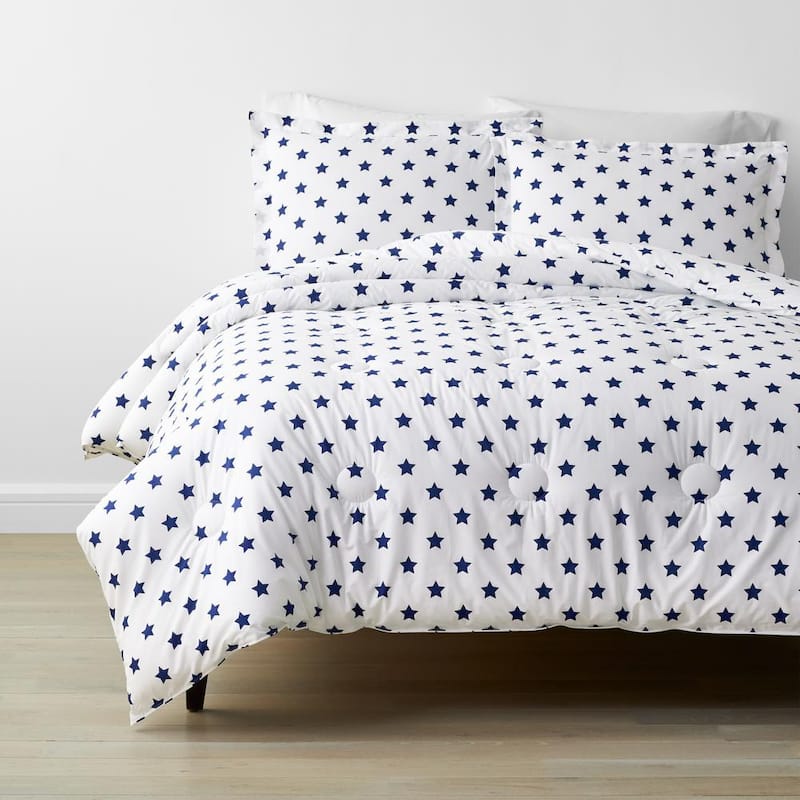 Company Kids Stars 2-Piece Blue Organic Cotton Percale Twin Comforter Set