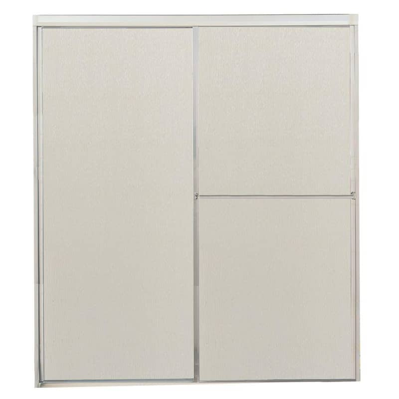 Model 1100 47-1/2 in. x 63 in. Framed Bypass Sliding Shower Enclosure in Bright Clear with Rain Glass and Towel Bar