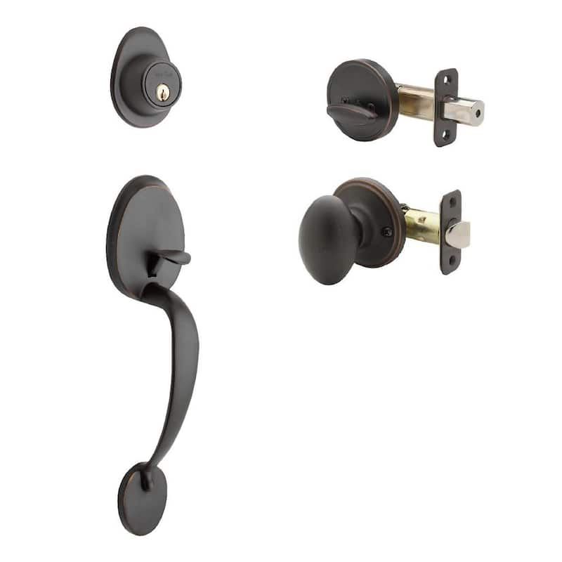 Colonial Tuscan Bronze Door Handleset and Egg Knob Trim