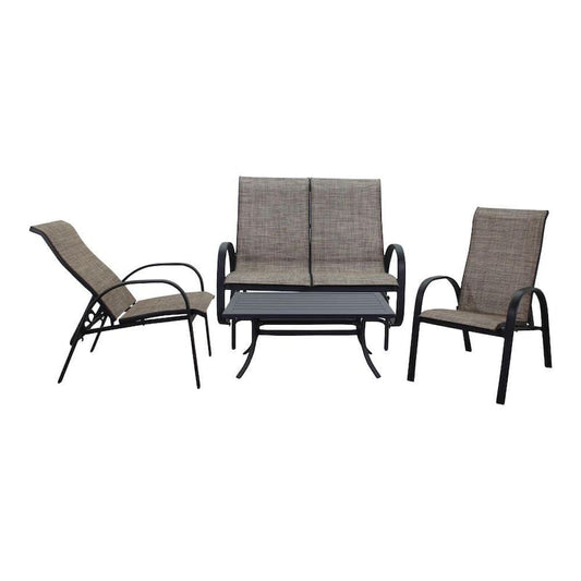 Santa Fe 4-Piece Aluminum Patio Conversation Set in Java