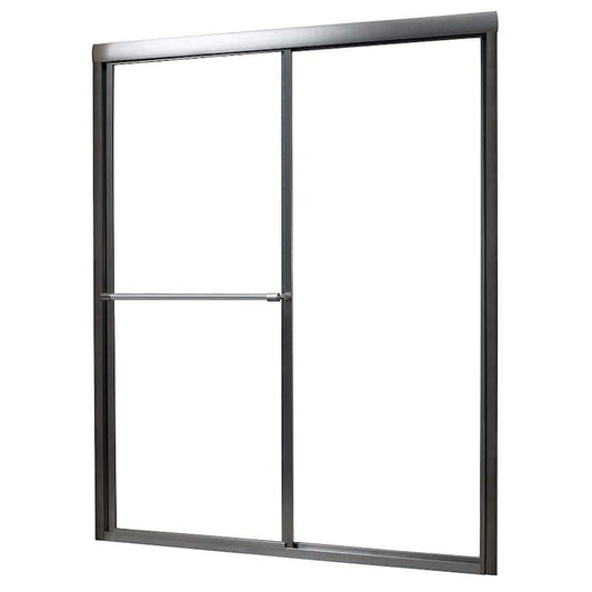 Tides 44 in. W x 66 in. H Sliding Framed Shower Door in Nickel with Clear Glass