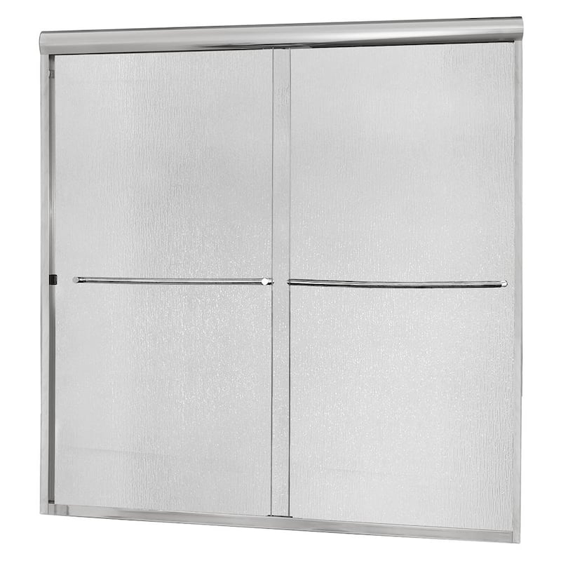 Cove 60 in. x 60 in. Semi-Framed Sliding Tub Door in Silver with 1/4 in. Rain Glass