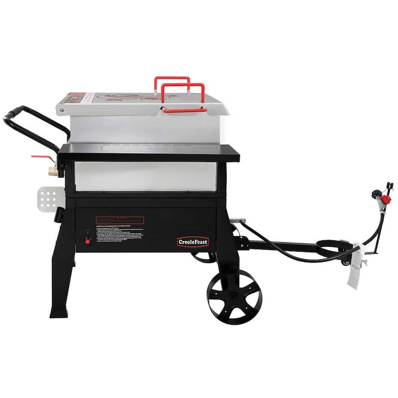 Single Sack Crawfish Boiler Outdoor Stove Propane Gas Grill Cooker in Black