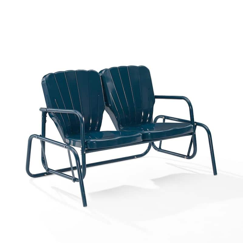 Ridgeland 47.5 in. Navy Metal Outdoor Glider