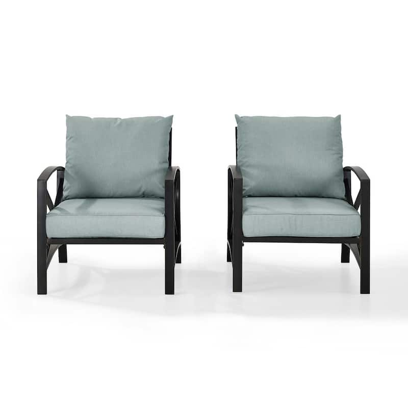 Kaplan 2-Piece Metal Patio Outdoor Seating Set with Mist Cushion - 2-Outdoor Chairs