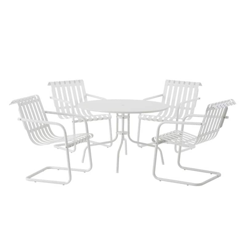 Gracie White 5-Piece Metal Outdoor Dining Set