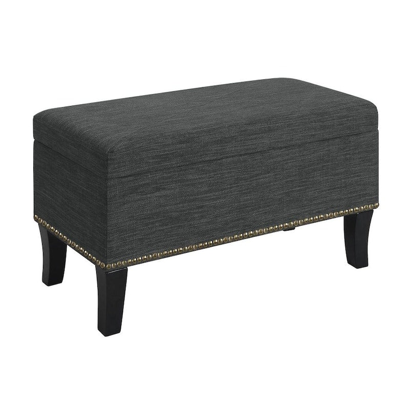 Designs4Comfort Winslow Dark Charcoal Gray Fabric Storage Ottoman