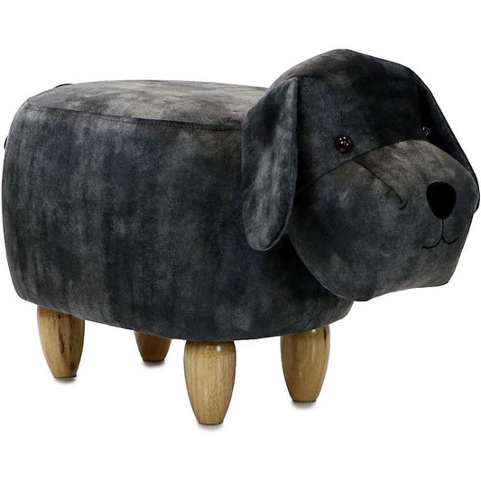 Dark Gray Dog Animal Shape Ottoman