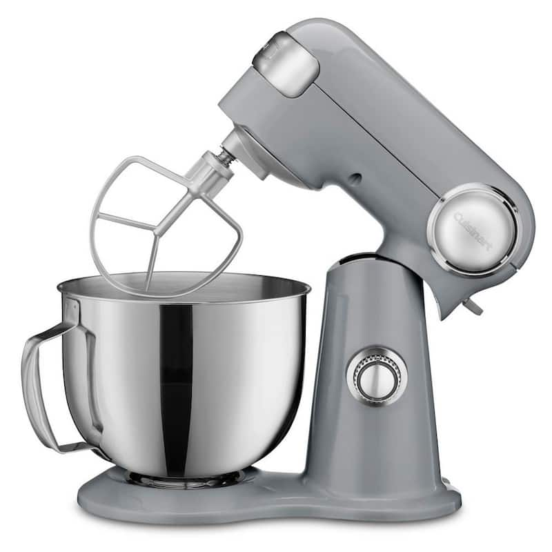 Precision Master 5.5 Qt. 12-Speed Dove Gray Stand Mixer with Attachments