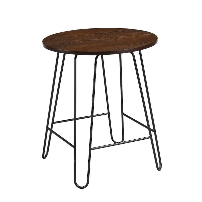 Ethan 20 in. Round Elm/Black Side Table