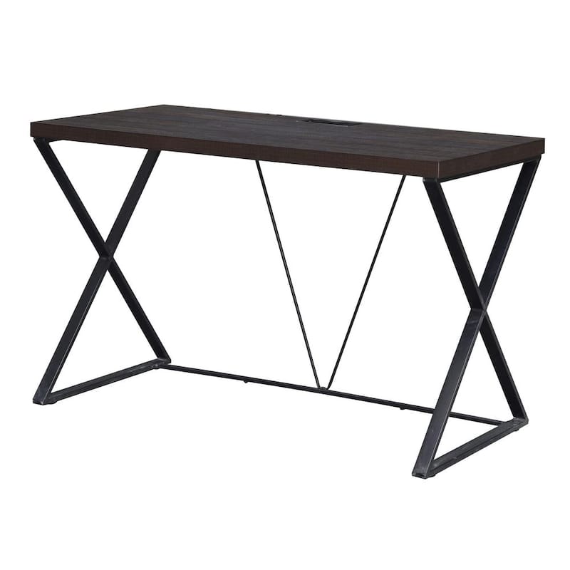 Kendall 47.25 in. Rectangle Elm Wood and Metal Writing Desk