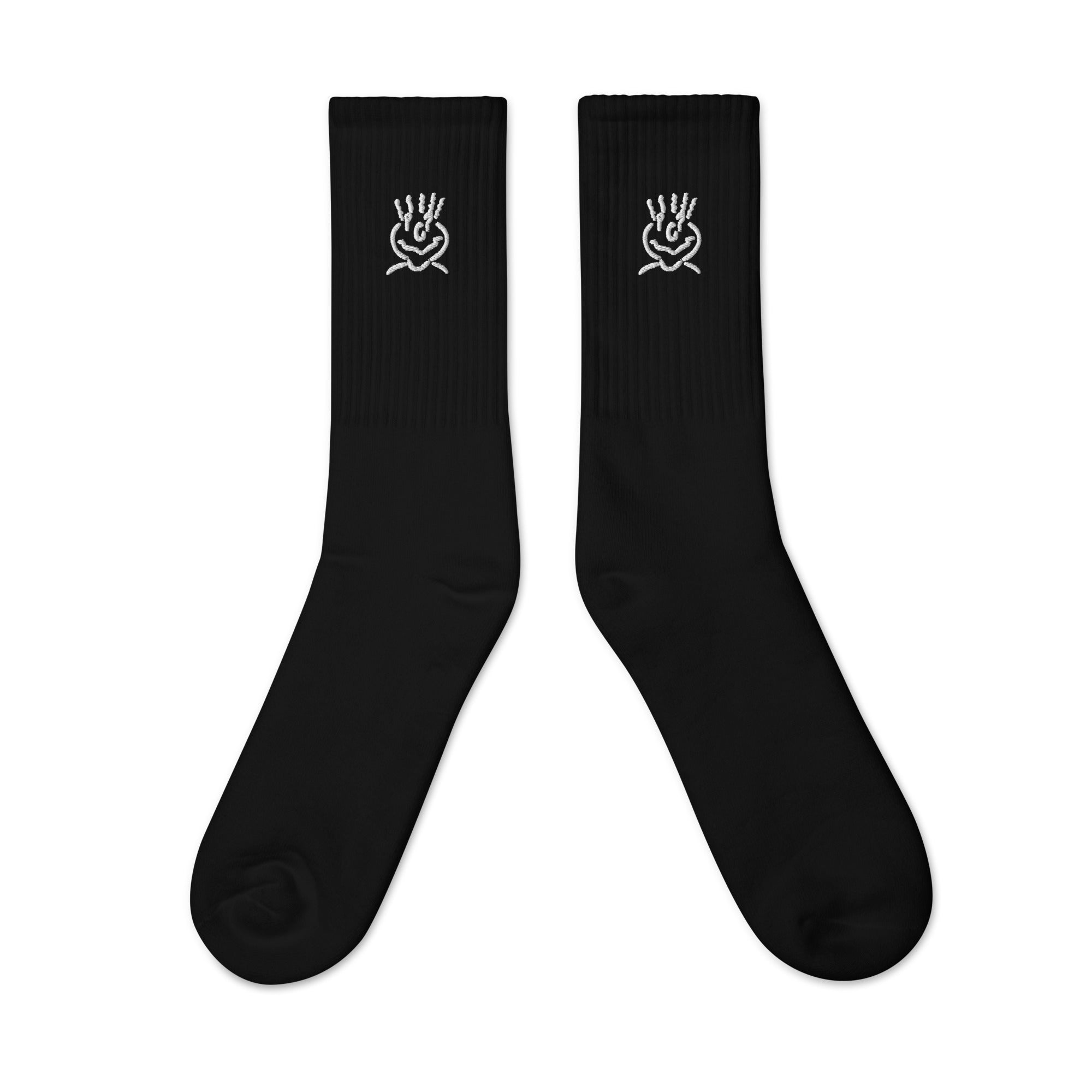 Michelle Mishkin Embroided Black Middle Length Socks