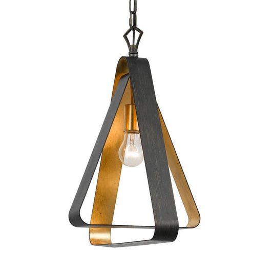 Luna 1-Light Bronze and Gold Mini Chandelier