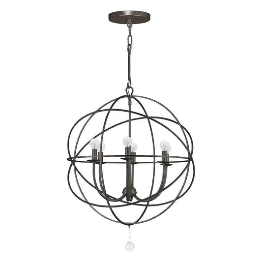 Solaris Collection 6-Light English Bronze Orb Chandelier