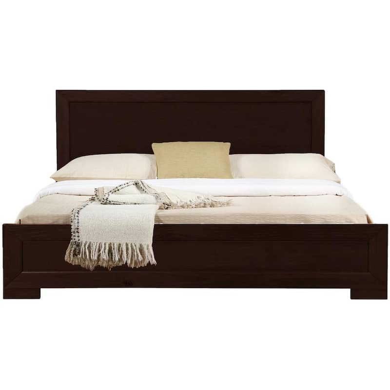 Trent Dark Wood Espresso Full Wooden Platform Bed