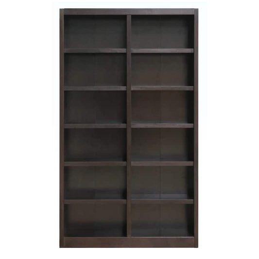 84 in. Espresso Wood 12-shelf Standard Bookcase with Adjustable Shelves