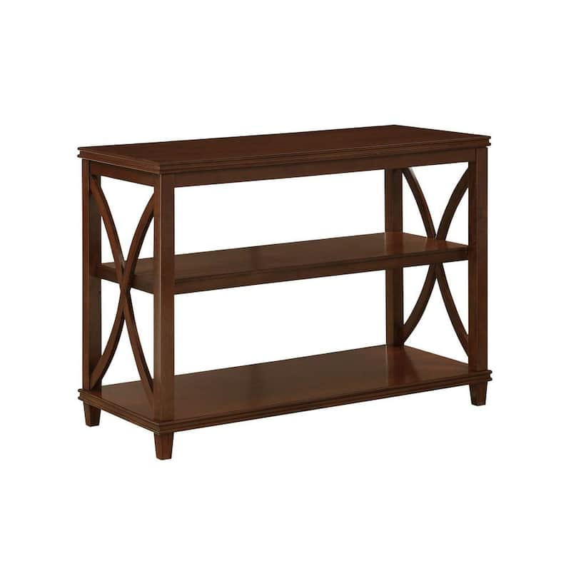 Florence 42 in. Espresso Standard Rectangle Wood Console Table with Shelves