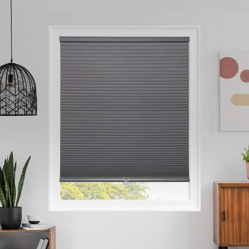 Cut-to-Size Evening Dark Grey Cordless Blackout Polyester Cellular Shades 46.75 in. W x 48 in. L