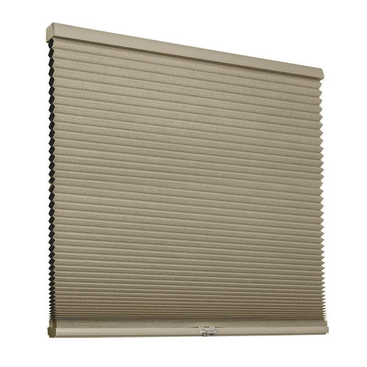 Cut-to-Size Evening Latte Cordless Blackout Polyester Cellular Shades 33.5 in. W x 64 in. L