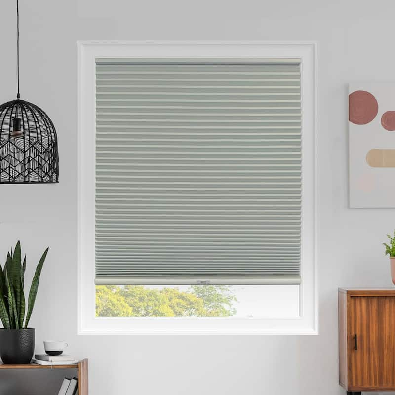 Cut-to-Size Evening Pearl Cordless Blackout Polyester Cellular Shades 18.5 in. W x 64 in. L