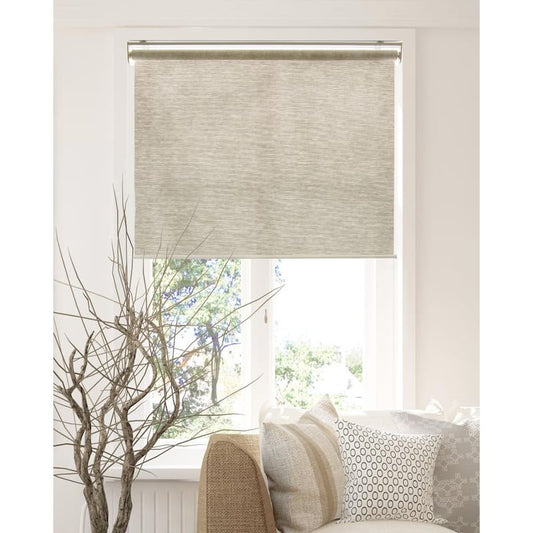 Snap-N'-Glide Felton Sand Cordless Light Filtering UV Protection Polyester Blend Roller Shade 33 in. W x 72 in. L