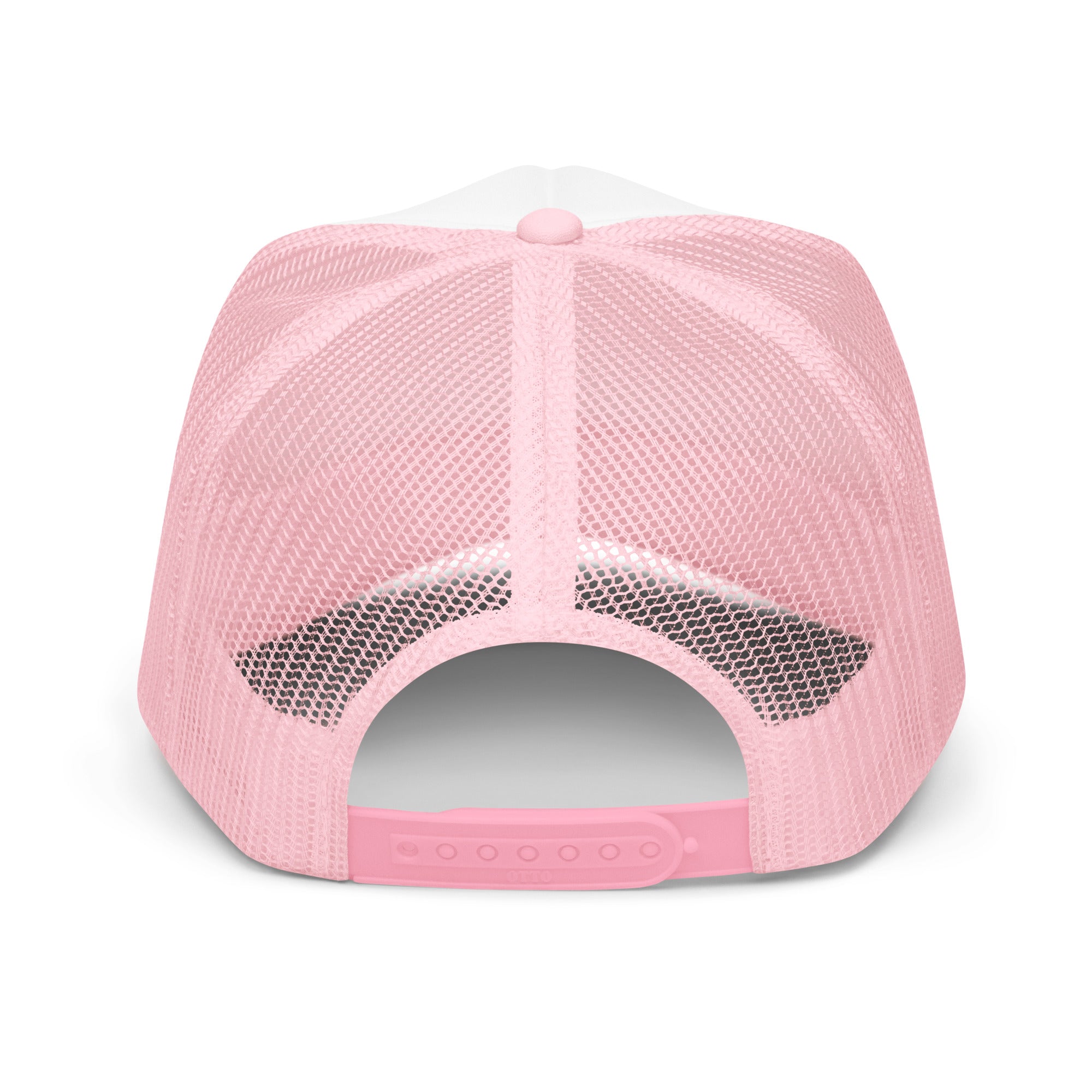 Foam Trucker Embroidered Hat Pink & White