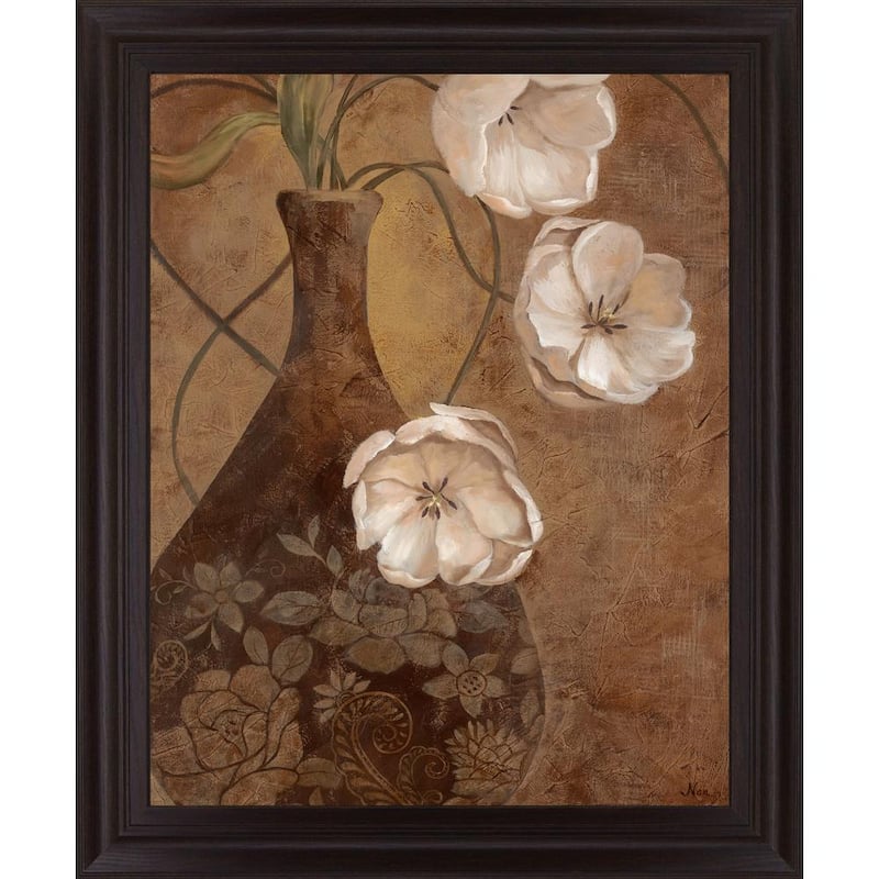 Flores En Umber IBy Nan Framed Print Nature Wall Art 28 in. x 34 in.